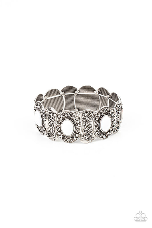 Versailles Vineyard - White Bracelet Paparazzi Accessories Vine Bracelet