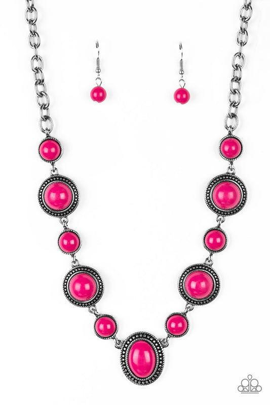 Paparazzi Necklace ~ Voyager Vibes - Pink Necklace