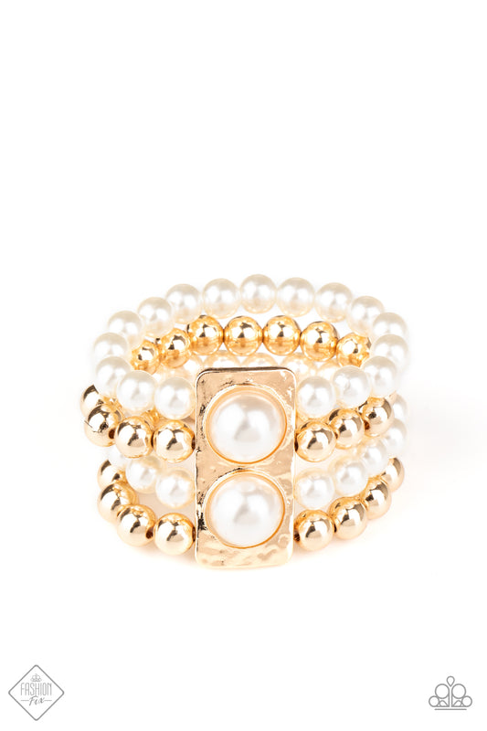 WEALTH-Conscious Gold Bracelet Paparazzi Accessories. Get Free Shipping. #P9ST-GDXX-037VL. Vintage