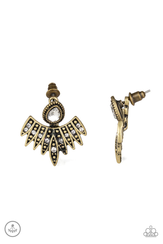Wing Fling - Brass Earring Paparazzi Accessories