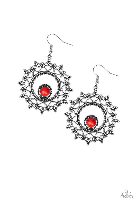 Paparazzi Wreathed In Whimsicality Red Earrings (P5SE-RDXX-131XX)