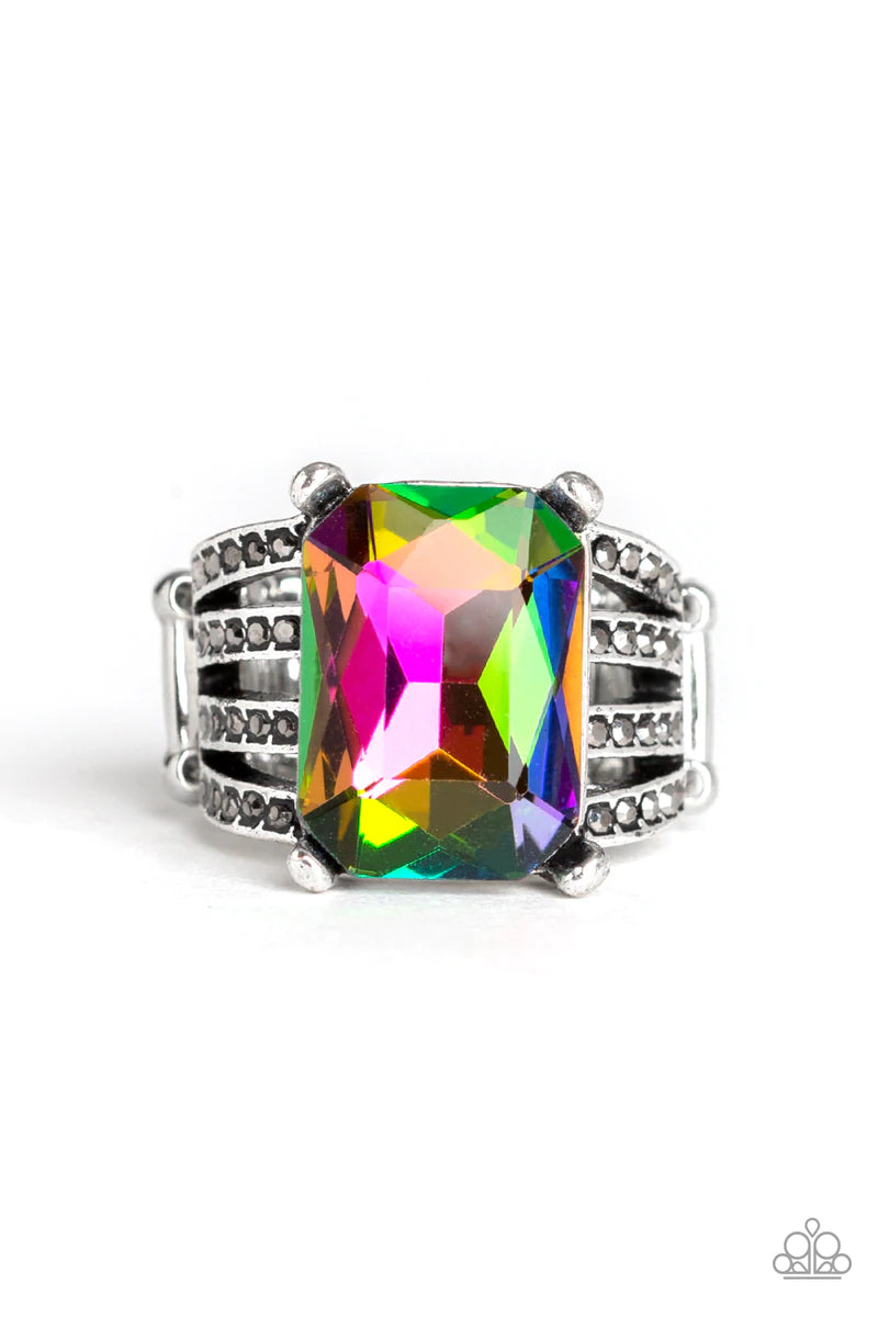 Expect Heavy REIGN Multi Ring Paparazzi Accessories Oil Spill $5 Jewelry. #P4ED-MTXX-022XX