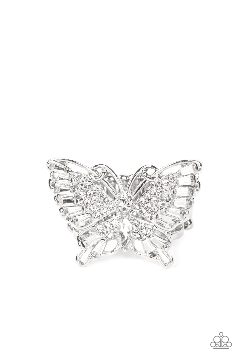 Paparazzi Fearless Flutter Multi Iridescent Butterfly Ring June 2022 Life of the Party