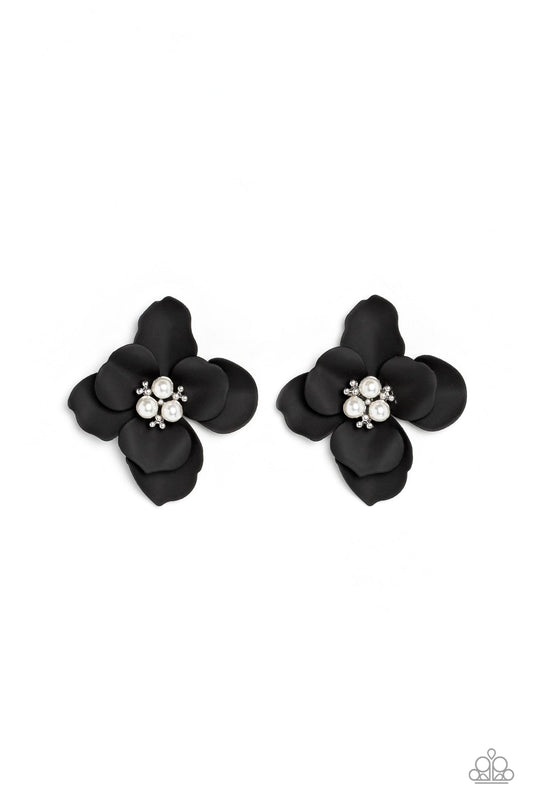 Jovial Jasmine Black $8 Earring Paparazzi Accessories. #P5PO-BKXX-216XX. Get free shipping