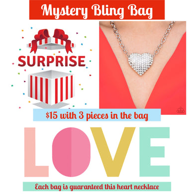 Heartbreakingly Blingy White Necklace + 2 Mystery Bling items. Free Shipping