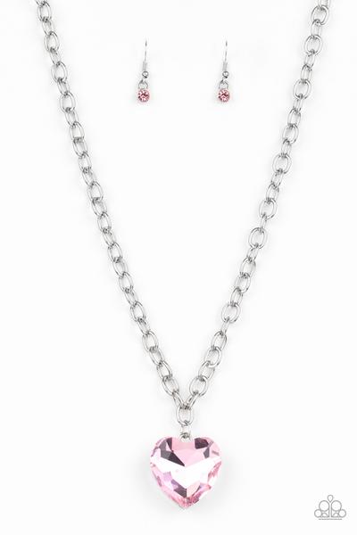 Paparazzi Necklace ~ Flirtatiously Flashy - Pink