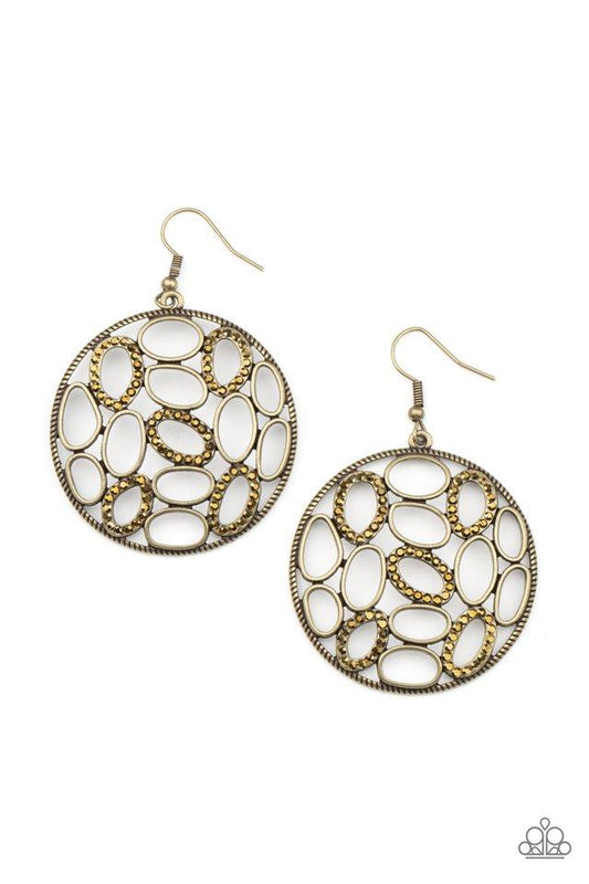 Paparazzi Watch OVAL Me Brass Earring. #P5ED-BRXX-092XX. Subscribe & Save.