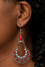 Load image into Gallery viewer, Paparazzi Fluent in Florals Red Earrings. Get Free Shipping. #P5RE-RDXX-170XX
