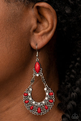 Paparazzi Fluent in Florals Red Earrings. Get Free Shipping. #P5RE-RDXX-170XX