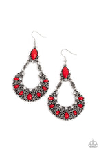 Load image into Gallery viewer, Fluent in Florals Red Earring Paparazzi Accessories. Subscribe and Save. #P5RE-RDXX-170XX
