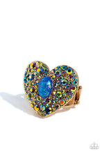 Load image into Gallery viewer, Bejeweled Beau Blue Ring. Iridescent $5 Jewelry Paparazzi Accessories. Get Free Shipping. 
