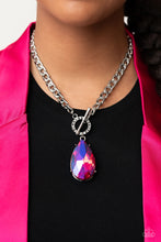 Load image into Gallery viewer, Paparazzi Edgy Exaggeration Pink Necklace. Get Free Shipping. #P2ED-PKXX-052XX. Lariat Closure

