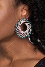 Load image into Gallery viewer, Firework Fanfare Blue Earring Paparazzi $5 Jewelry. Get Free Shipping. #P5PO-BLXX-153XX
