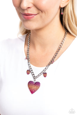 For the Most HEART Pink Necklace Paparazzi Accessories. Get Free Shipping. #P2ST-PKXX-168XX