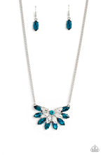 Load image into Gallery viewer, Paparazzi Frosted Florescence Blue Short Necklace For Women. P2ST-BLXX-183XX. Get Free Shipping
