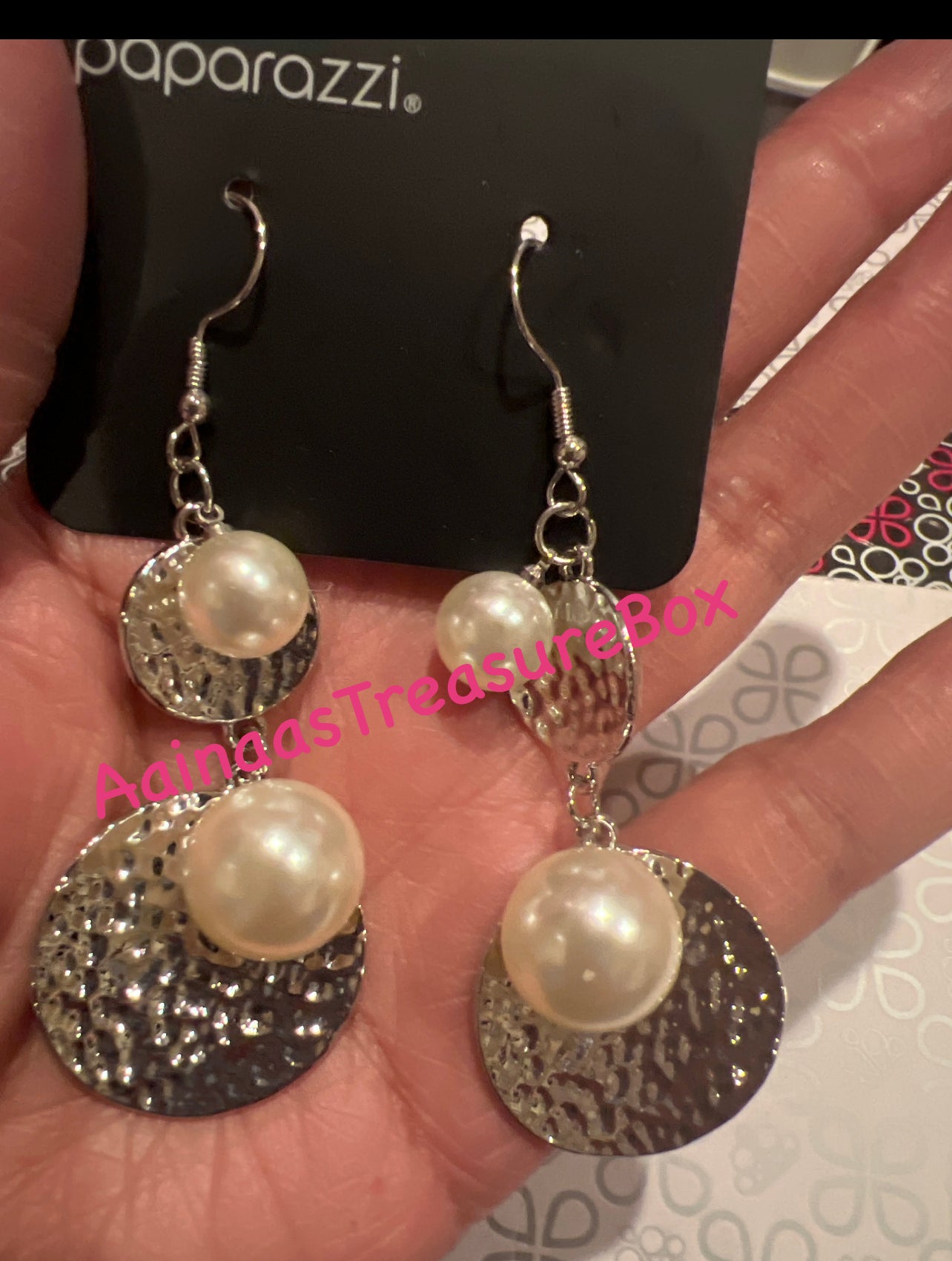 Pearl Drive Silver Earrings Paparazzi $8 Jewelry. Get Free Shipping. #P5ST-WTXX-034XX