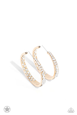 Paparazzi GLITZY By Association Gold Earring. Get Free Shipping. #P5HO-GDXX-299XX. Hoop earrings