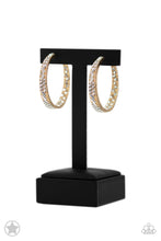 Load image into Gallery viewer, Paparazzi Earrings GLITZY By Association Gold Hoop. #P5HO-GDXX-299XX. Get Free Shipping.
