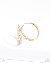 Load image into Gallery viewer, GLITZY By Association Gold Earrings For Women. Earrings for Non Binary. $5 hoop earrings. Paparazzi
