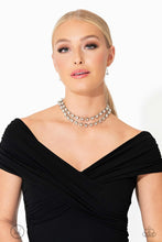Load image into Gallery viewer, Paparazzi Glistening Gallery White $5 Choker Necklace. Subscribe &amp; Save. P2CH-WTXX-070XX
