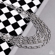 Load image into Gallery viewer, House of CHAIN Silver Necklace Paparazzi $5 Jewelry. #P2IN-SVXX-222XX. Multilayer Silver Necklace
