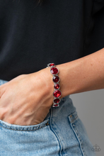 Load image into Gallery viewer, Twinkling Tease Red Bracelet Paparazzi Accessories. Get Free Shipping. #P9RE-RDXX-142XX. Stretchy
