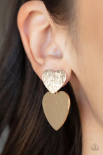 Load image into Gallery viewer, Paparazzi Heart-Racing Refinement - Gold Post Earrings. Get Free Shipping. #P5PO-GDXX-175XX
