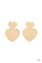 Load image into Gallery viewer, Heart-Racing Refinement Gold Earrings Paparazzi Accessories. Subscribe &amp; Save. #P5PO-GDXX-175XX
