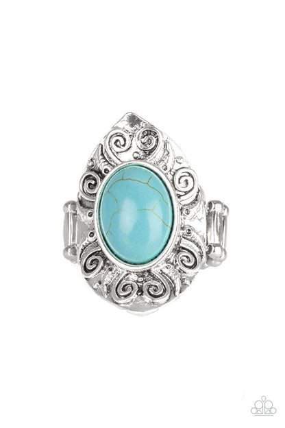 Mega Mother Nature Turquoise Blue Stone Ring Paparazzi. P4SE-BLXX-168XX. Ships Free