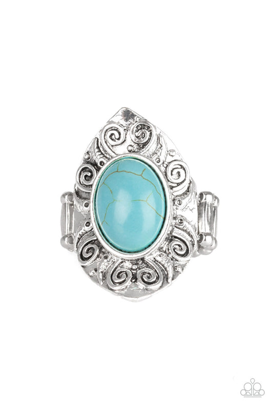 Mega Mother Nature Turquoise Blue Stone Ring Paparazzi. P4SE-BLXX-168XX. Ships Free