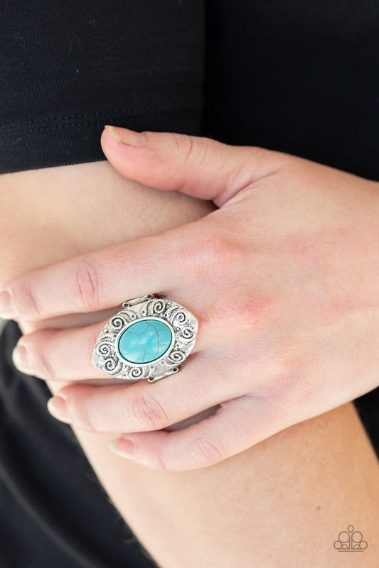Mega Mother Nature Turquoise Blue Stone Ring Paparazzi $8 Jewelry