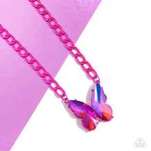 Load image into Gallery viewer, Paparazzi Fascinating Flyer Electric Pink Necklace. November 2023 Life of the Party Exclusive
