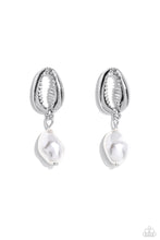 Load image into Gallery viewer, Im HAVANA Party White $5 Earring Paparazzi Jewelry. Subscribe &amp; Save. Post Earrings in Pearl. 
