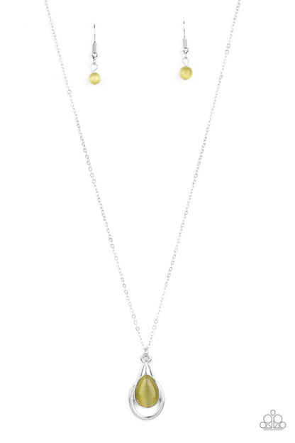 Just Drop It Green $8 Necklace Paparazzi Accessories. Get Free Shipping. #P2WH-GRXX-273XX.