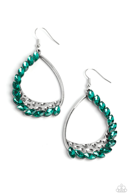 Paparazzi Looking Sharp Green Earrings. Fishhook earring. $8 green earring. Get Free Shipping