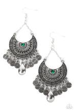 Load image into Gallery viewer, Paparazzi Lunar Allure Green Earrings. Get Free Shipping. P5TR-GRXX-063XX.Tribal Earrings for women 
