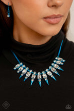 Load image into Gallery viewer, Paparazzi December 2023&#39;s Fashion Fix: Necklace: &quot;Punk Passion - Blue&quot;. Get Free Shipping. 
