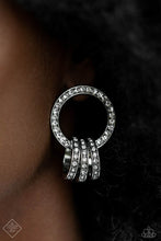 Load image into Gallery viewer, October 2023 Paparazzi Fashion Fix Earrings &quot;Adorned Allegiance White&quot;. #P5PO-WTXX-377PU
