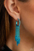 Load image into Gallery viewer, Paparazzi December 2023&#39;s Fashion Fix Hoop Earrings: &quot;Piquant Punk - Blue Earring&quot;.  
