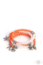 Load image into Gallery viewer, Ocean Breeze Orange Bracelet Paparazzi Accessories. Star Fish Charm, Floral charm, Sea Shells. Free
