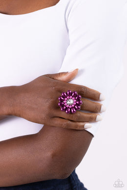 PEARL Talk Purple Ring for Women Paparazzi Accessories. #P4ST-PRXX-021XX. Get Free Shipping