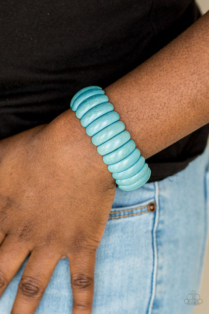 Peacefully Primal Turquoise Blue Bracelet Paparazzi Accessories $8 Jewelry. #P9SE-BLXX-219XX