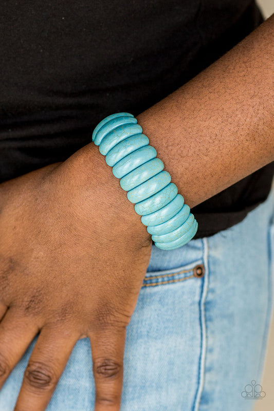Peacefully Primal Turquoise Blue Bracelet Paparazzi Accessories $8 Jewelry. #P9SE-BLXX-219XX
