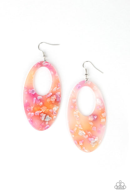 Rainbow Springs Acrylic Earrings Paparazzi $8 Jewelry. #P5ST-MTOG-016XX. Fishhook Beach inspired