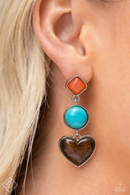 Load image into Gallery viewer, Paparazzi December 2023 Fashion Fix Post $5 Earring: &quot;Desertscape Debut - Brown Earring. 
