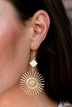 Load image into Gallery viewer, Paparazzi Fashion Fix Earring: &quot;Seize the Sunburst - Gold&quot; (P5ST-GDXX-037PD). Get Free Shipping
