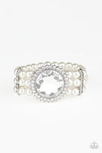 Load image into Gallery viewer, Paparazzi Speechless Sparkle White Bracelets. Subscribe &amp; Save. Stretchy White Pearl Bracelet.
