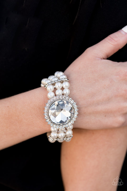Speechless Sparkle White Bracelet Paparazzi $8 Jewelry. Get Free Shipping. #P9ST-WTXX-013XX