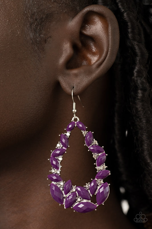 Tenacious Treasure Purple $8 Earring Paparazzi Accessories. #P5WH-PRXX-257XX. Subscribe & Save