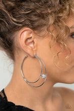 Load image into Gallery viewer, Paparazzi Theater HOOP White Earrings for Women. Get Free Shipping. #P5HO-WTXX-147XX
